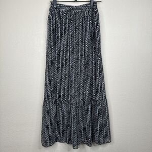 Candies Maxi Skirt XS Black White Flowy Tiered Cottage Core Boho Modest Y2K‎